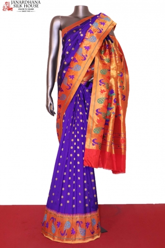 Designer Meenakari Paithani Silk Saree